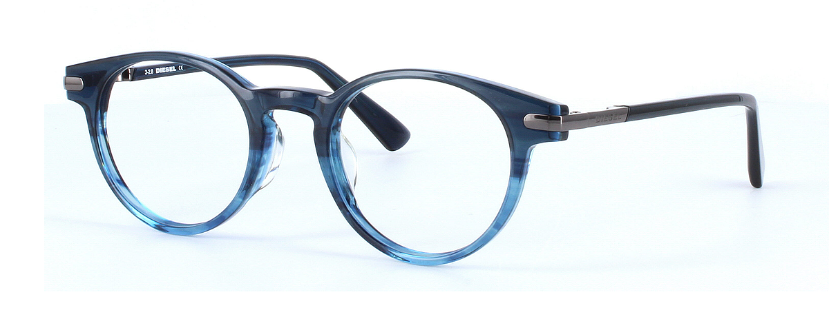 DIesel 5344 - Ladies round shaped designer glasses in blue stripe - image view 1