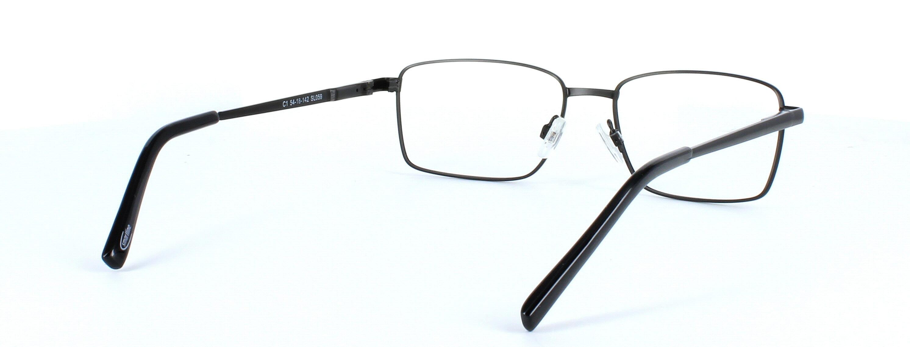 Tommy - Gent's full rim rectangular glasses frame here presented in matt black - image view 4
