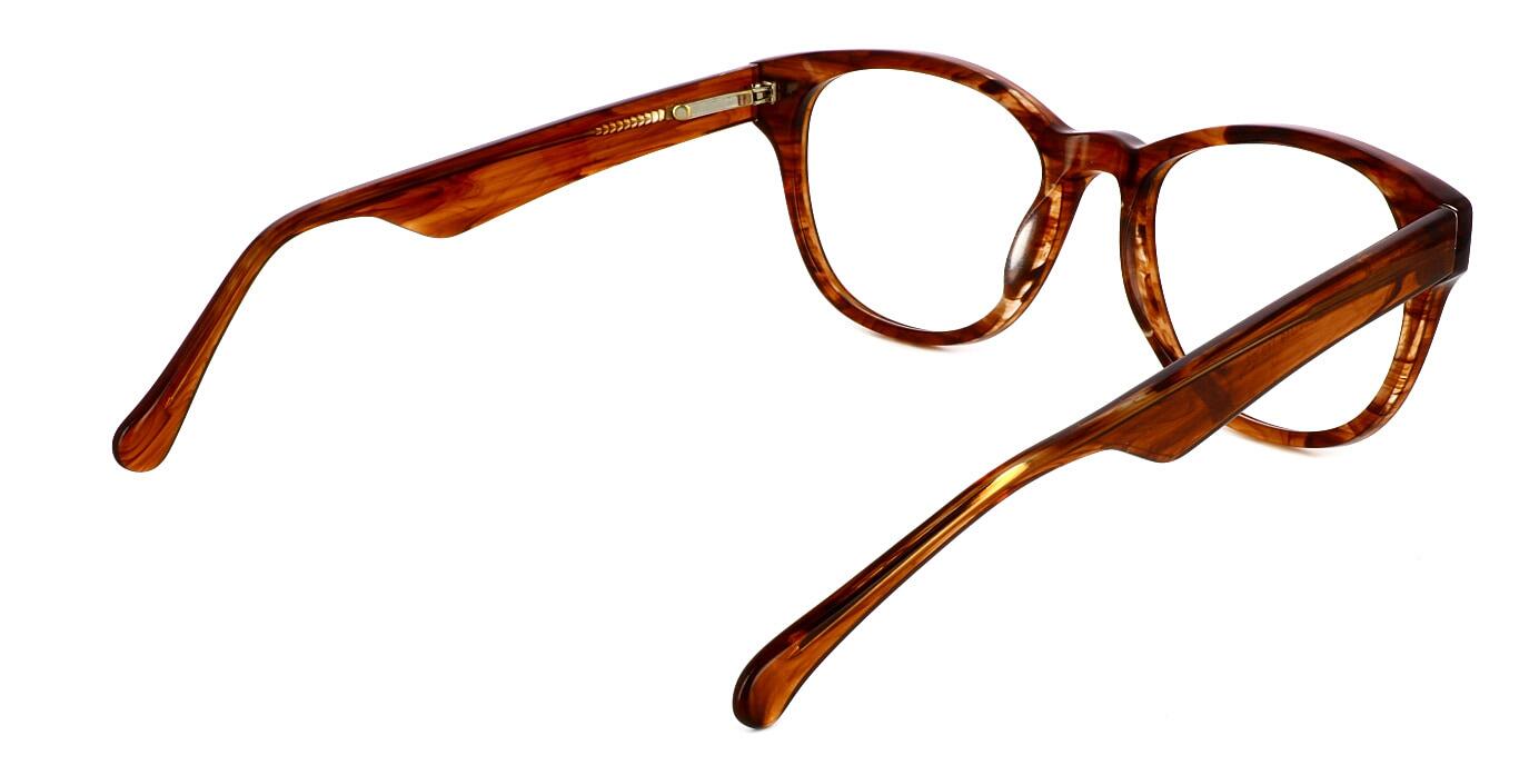 Caprona - Women's mottled brown plastic glasses frame with flex hinges - image view 2