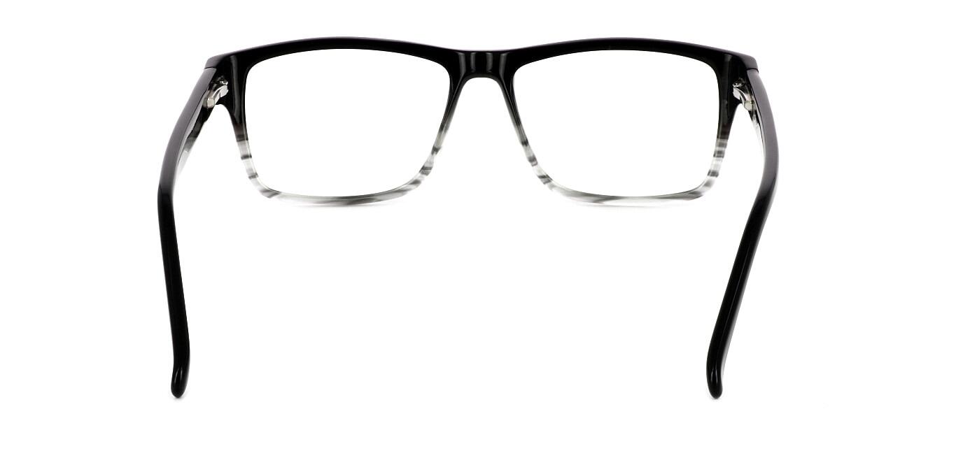 Cortino - Unisex black & crystal rectangular shaped graduated frame with sprung hinge temples - image view 4