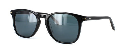Fishlick - Round shaped shiny black acetate sunglasses for women - image view 1
