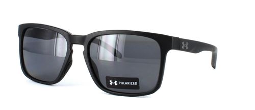 Men's rectangular shaped recycled plastic matt black prescription glasses with rubber nose pads and silicone sleeves for a non slip fit - image view 1