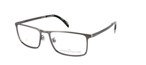David Beckham 1167 - Unisex gunmetal coloured stainless steel frame with rectangular shaped lenses and sprung hinged temples - image view 1