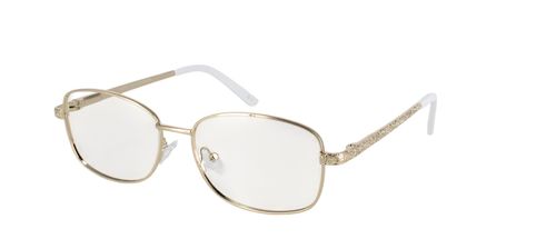 Belinda - Ladies silver, metal, rounded rectangle shaped frames with textured arms and sprung hinged temples - image view 1
