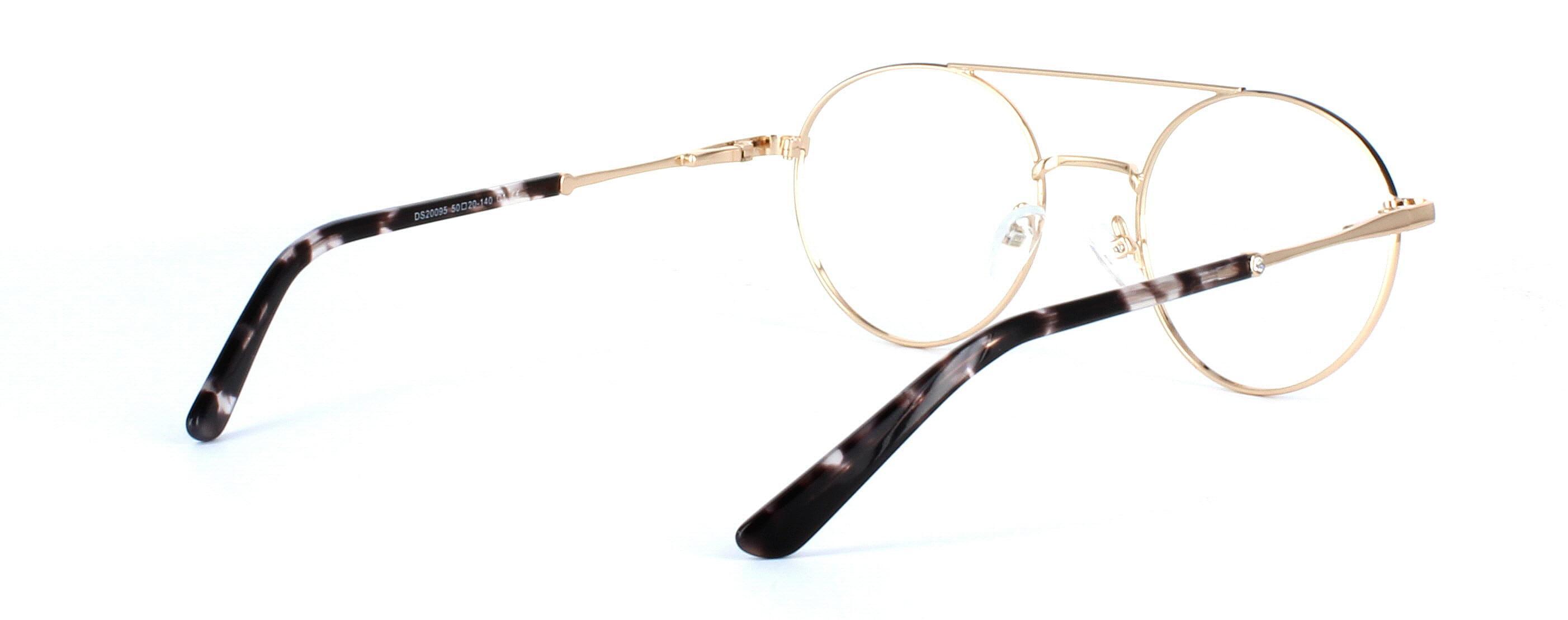 Orion - ladies round shaped metal aviator frame in black & gold - image 4