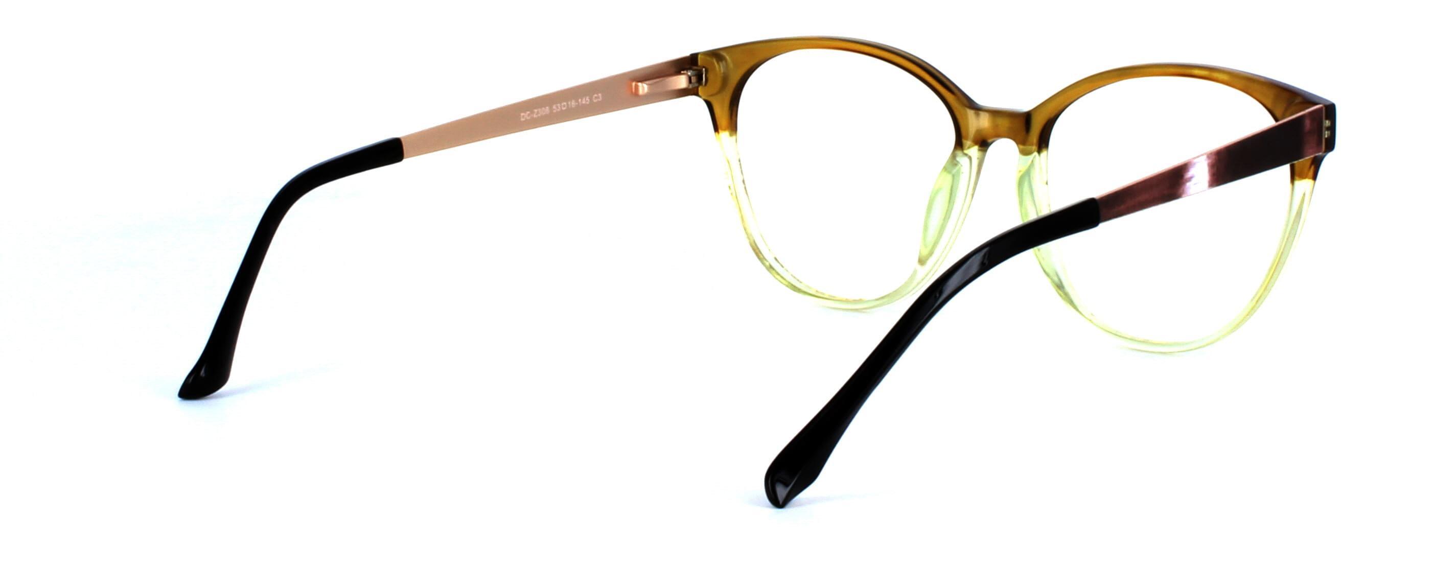 Chamaeleon - Ladies 2-tone plastic glasses - green & brown - image 4