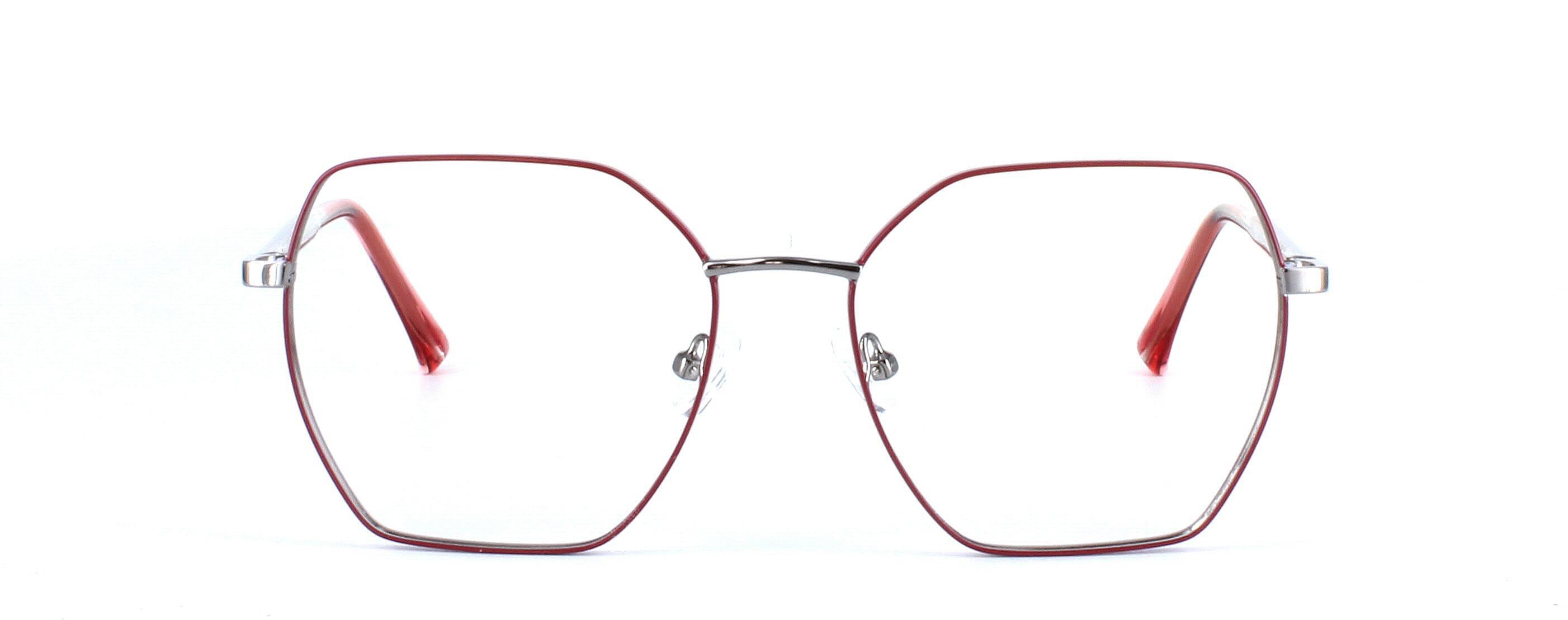 Grus - unisex 2-tone burgundy & silver glasses frame - image view 5