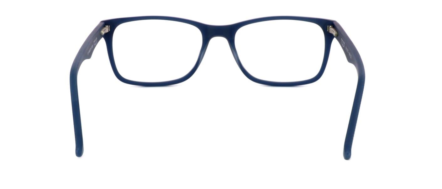 Hackleton - ladies matt blue acetate glasses with sprung hinge temples. This frame has rectangular shaped lenses - image view 3