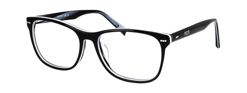 Ingoe - unisex acetate glasses frame in shiny black with pearl insert - image view 1
