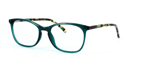 Hackleton - Ladies crystal green plastic glasses with mottled sprung hinge arms - image view 1
