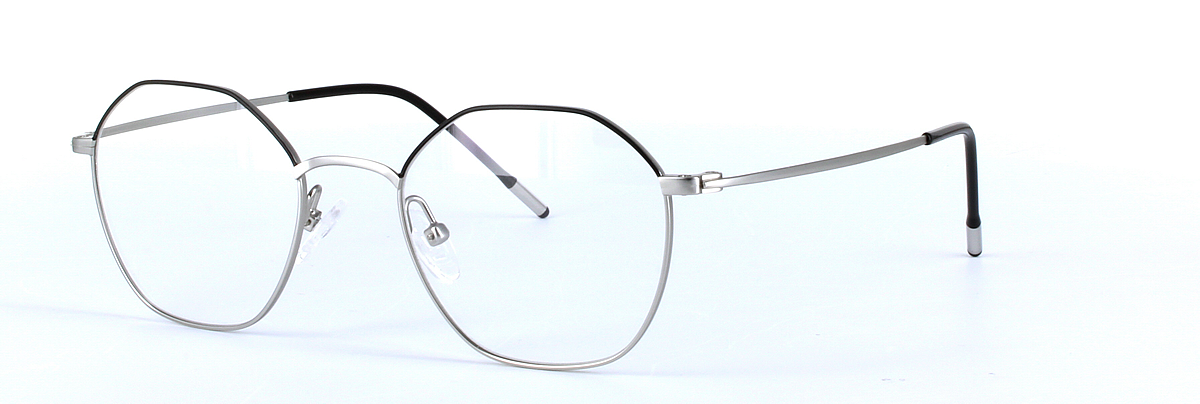 Maiver Silver and Black Full Rim Round Metal Glasses - Image View 1
