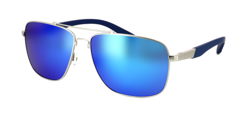 MA4743 1 - Unisex sunglasseas silver with blue lenses - image view 1