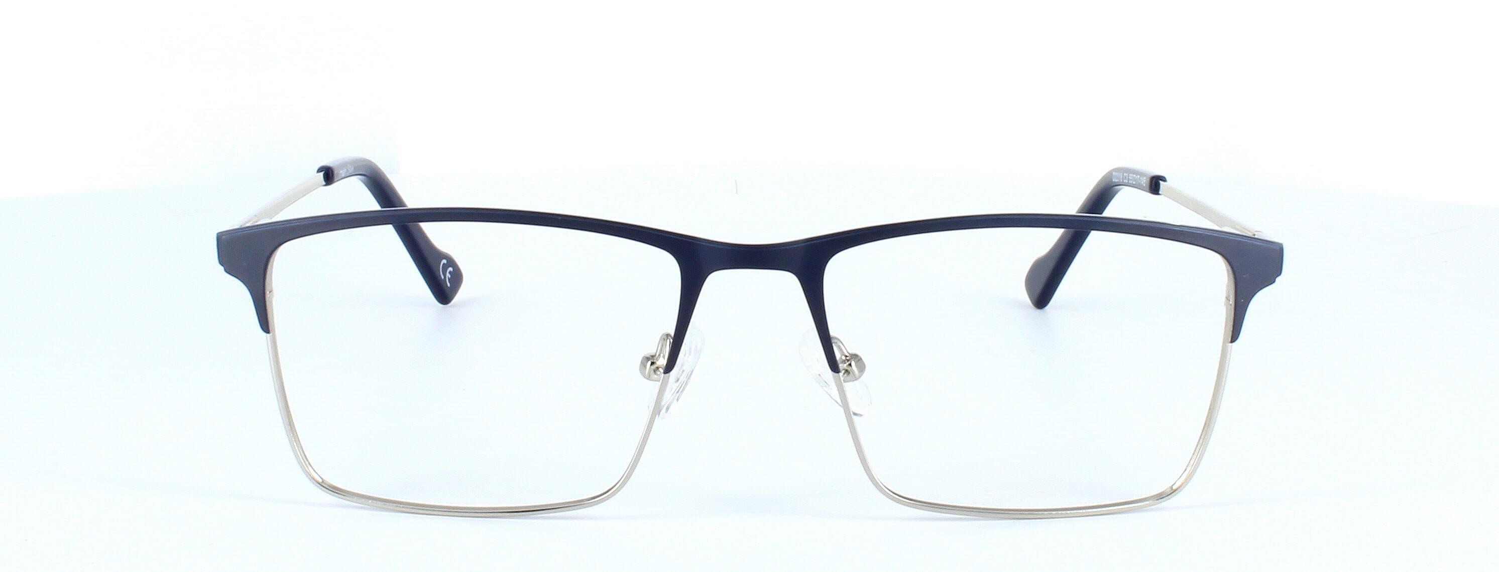 Warminster - blue & silver gent's glasses frame with rectangular shaped lenses - image view 5