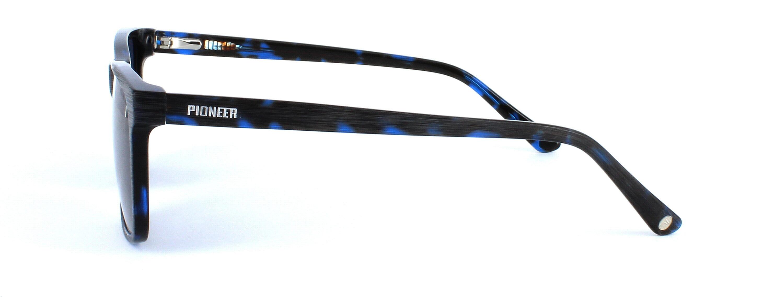 Angelo - Matt gunmetal with blue blotch unisex plastic sunglasses - image view 2