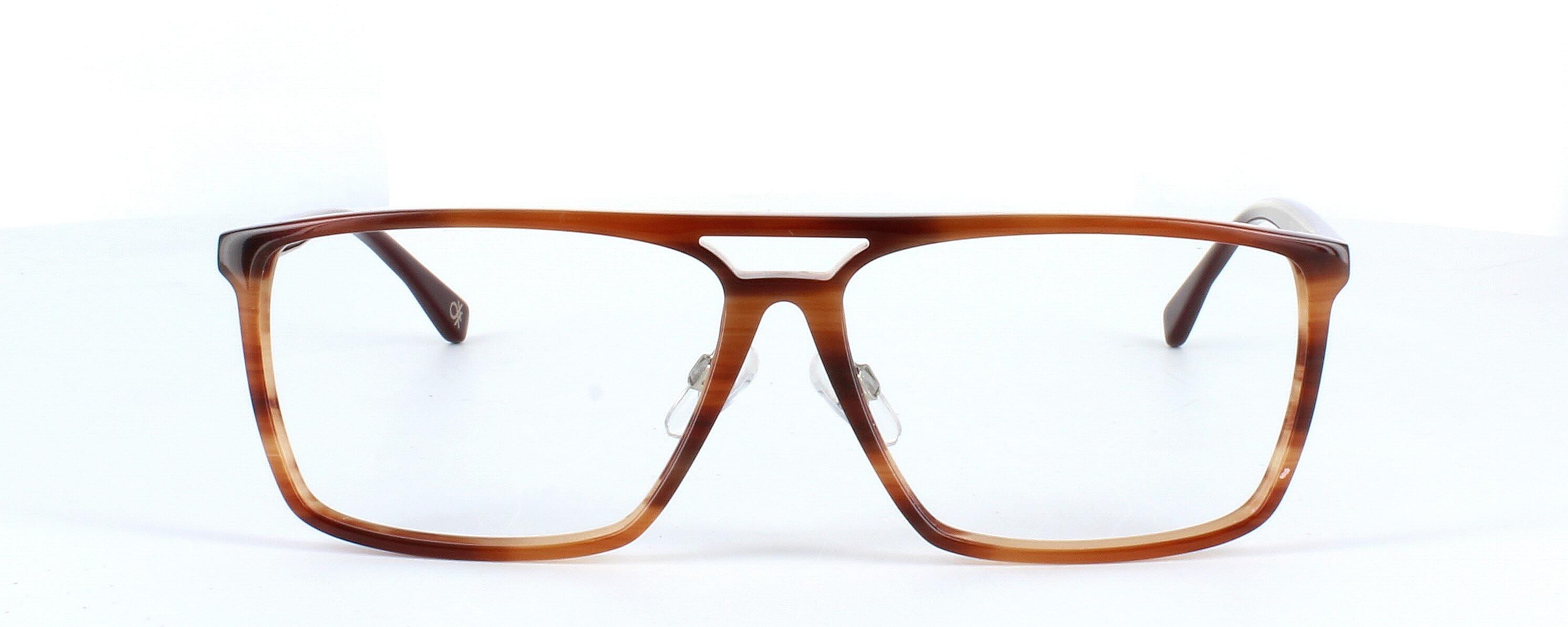 Benetton BE1O000 151 - Gents designer hand made acetate frame with tortoise face and brown arms - image view 2