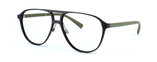 Benetton BEO1008 001 - Matt black aviator style acetate for men with olive green arms - image view 1