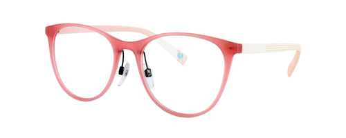 Benetton BEO1012 225 - Women's TR90 crystal pink lightweight glasses frame with round shaped lenses - image 1