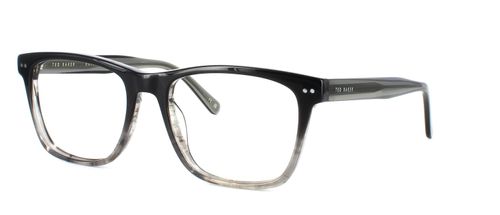 Ted Baker Chevy - Unisex acetate with rectangular shaped lenses and barrrel hinges here in black and grey - image view 1