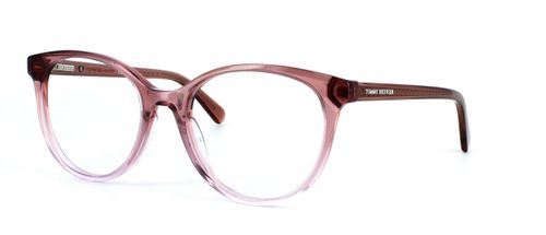 Ladies cat eye frames in crystal fawn with matching arms on spring loaded temples - image view 1