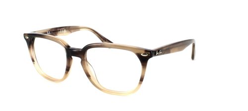 Ray Ban 4362 8107 - Unisex acetate glasses with square shaped lenses and barrel hinges in brown and havana - image view 1