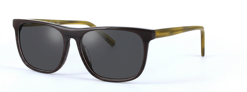 Caine - Prescription Sunglasses - Brown & Green front left view
