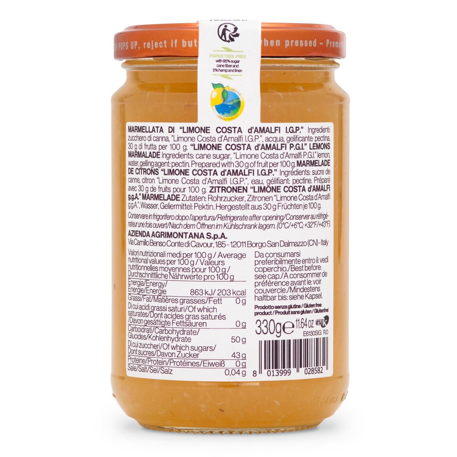 Agrimontana Lemon Marmalade Jam 330g - Limoni Costa d'Amalfi PGI – additional view