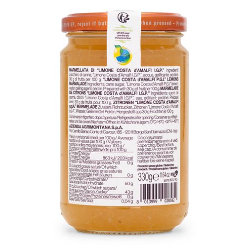 Agrimontana Lemon Marmalade Jam 330g - Limoni Costa d'Amalfi PGI – additional view