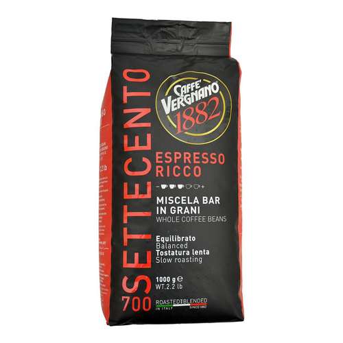 Caffè Vergnano 1882 Espresso Ricco 700 Coffee Beans 1kg – front view