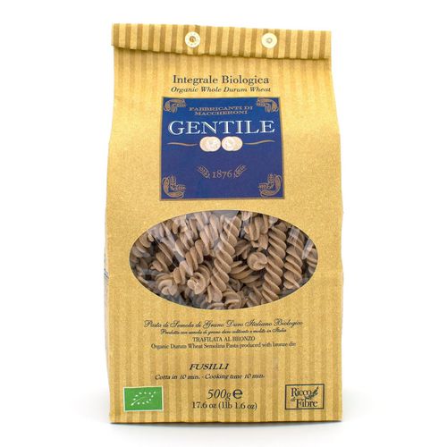 GENTILE Organic Whole Durum Wheat Semolina pasta 500g "Fusilli - 10 minutes" – additional view
