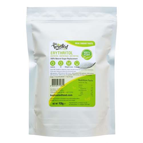 Erythritol 1kg 2kg - ZERO Calorie 100% Natural Sugar Replacement – product label