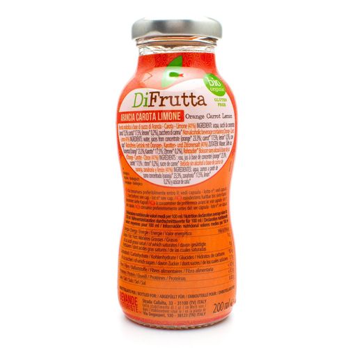 DiFrutta Bio Organic Orange Carrot Lemon juice in glass - 200ml – additional view 3