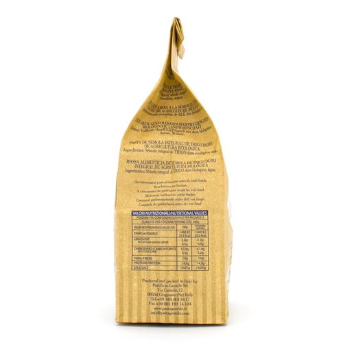 GENTILE Organic Whole Durum Wheat Semolina pasta 500g "Penne Rigate - 10 minutes" – additional view 3