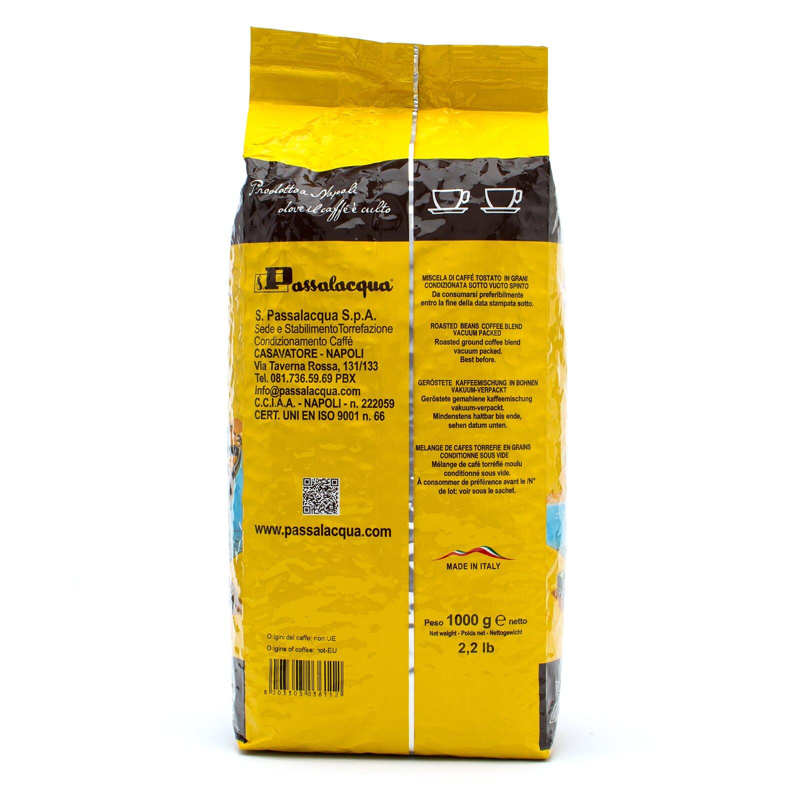 Passalacqua Mexico coffee beans, 1 kg bag, back