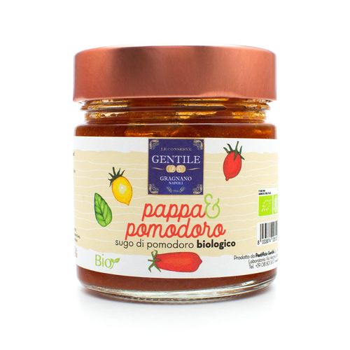 Gentile Preserves - “Pappa & Pomodoro” Ready Organic Tomato Sauce 220g (Children’s Line) – serving suggestion