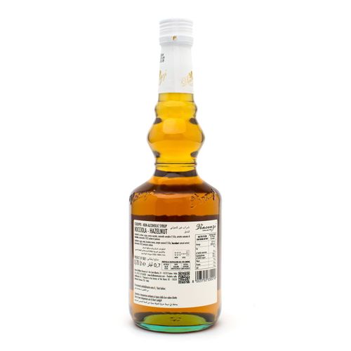 Vincenzi Hazelnut Syrup 700 ml glass bottle, back