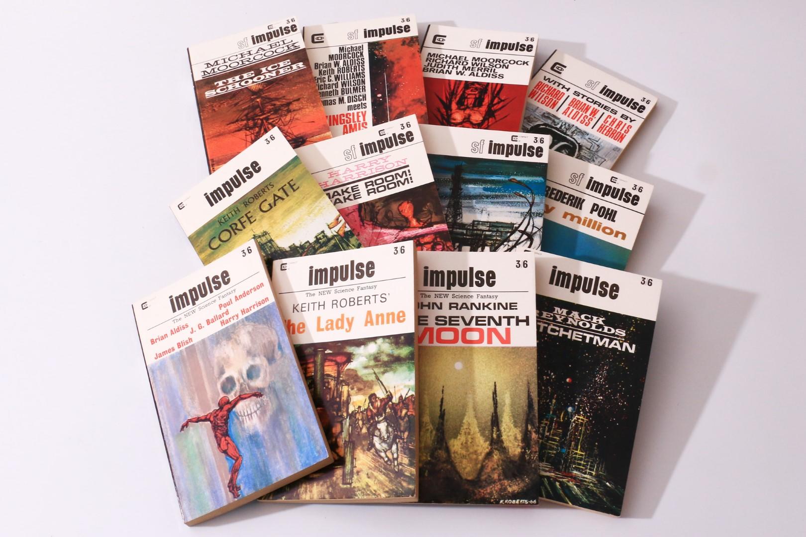 Various inc. Aldiss, Moorcock, Ballard, Roberts - A Complete Run of Impulse and SF Impulse [including the first publications of the Pavane stories] - Roberts & Vinter, 1966-1967, First Edition.