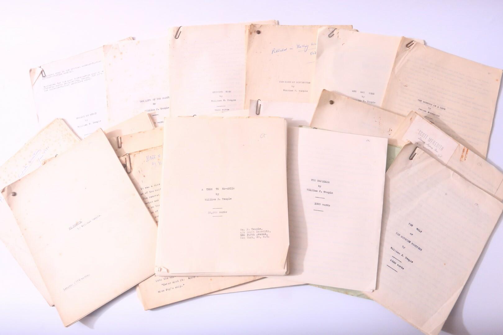 William F. Temple - A Collection of 21 Typescripts - No Publisher, nd [1950s], Manuscript.
