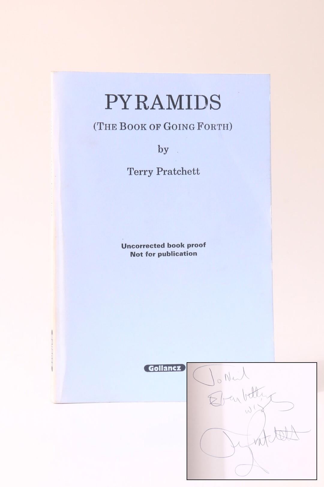 Terry Pratchett - Pyramids (the Book of Going Forth) - Gollancz, 1989, Proof. Signed