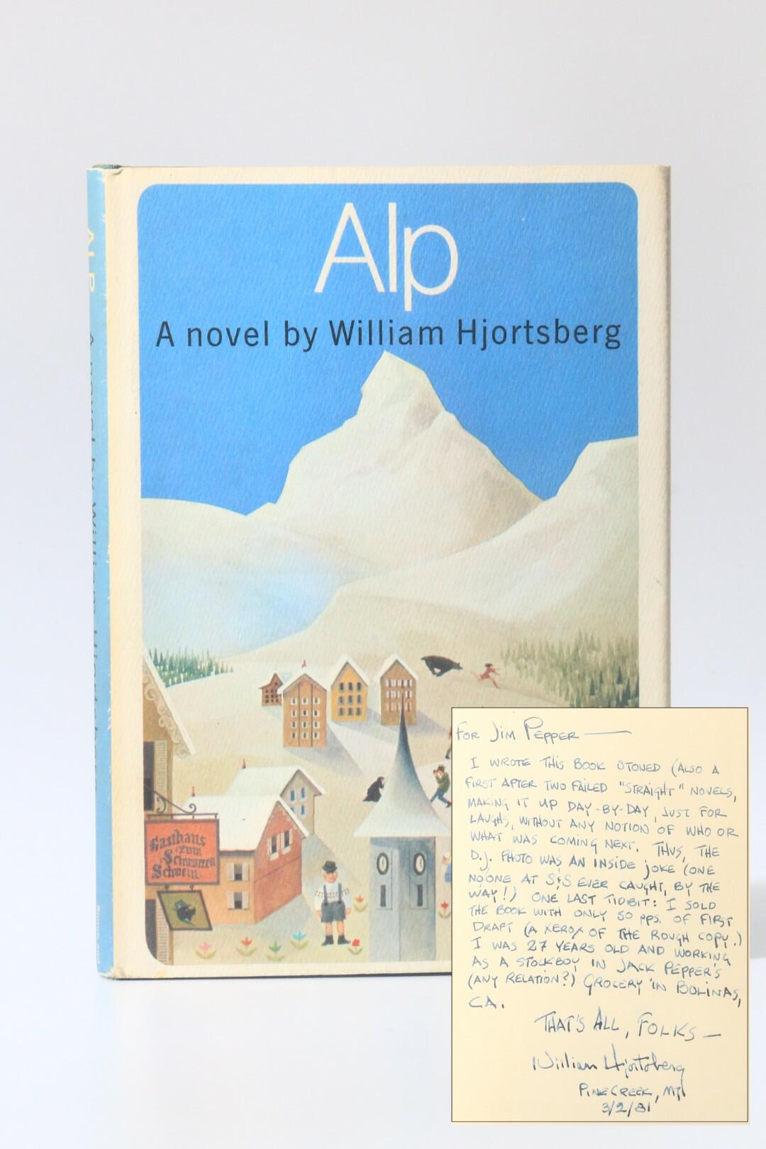 William Hjortsberg - Alp - Simon & Schuster, 1969, Signed First Edition.