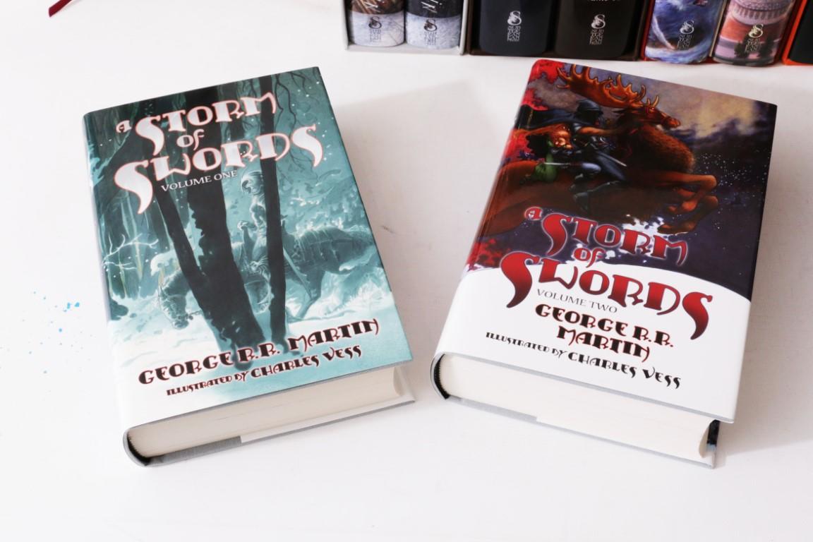 George R.R. Martin - A Song of Ice and Fire [comprising] A Game of Thrones, A Clash of Kings, A Storm of Swords, Feast for Crows and A Dance with Dragons, w/ A Knight of the Seven Kingdoms - Lettered Set - Meisha Merlin / Subterranean Press, 2000-2016, Limited Edition.  Signed