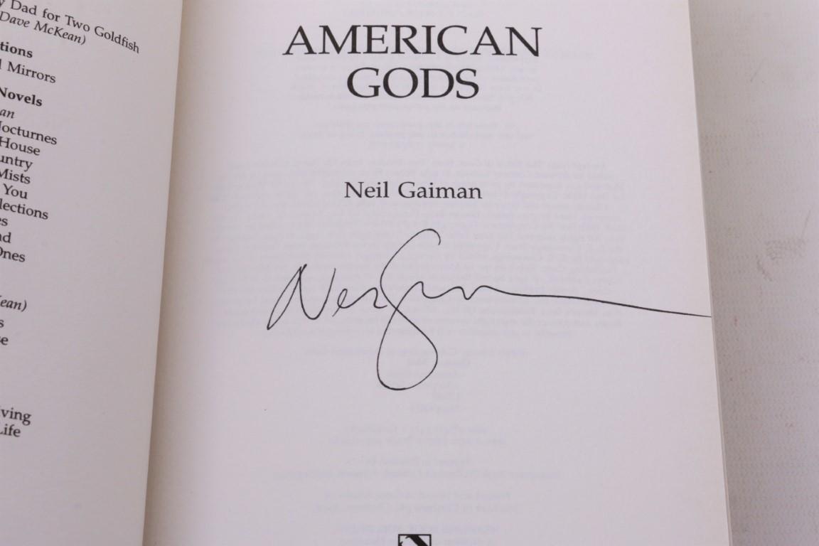 Neil Gaiman - American Gods - Headline, 2001, Signed First Edition.