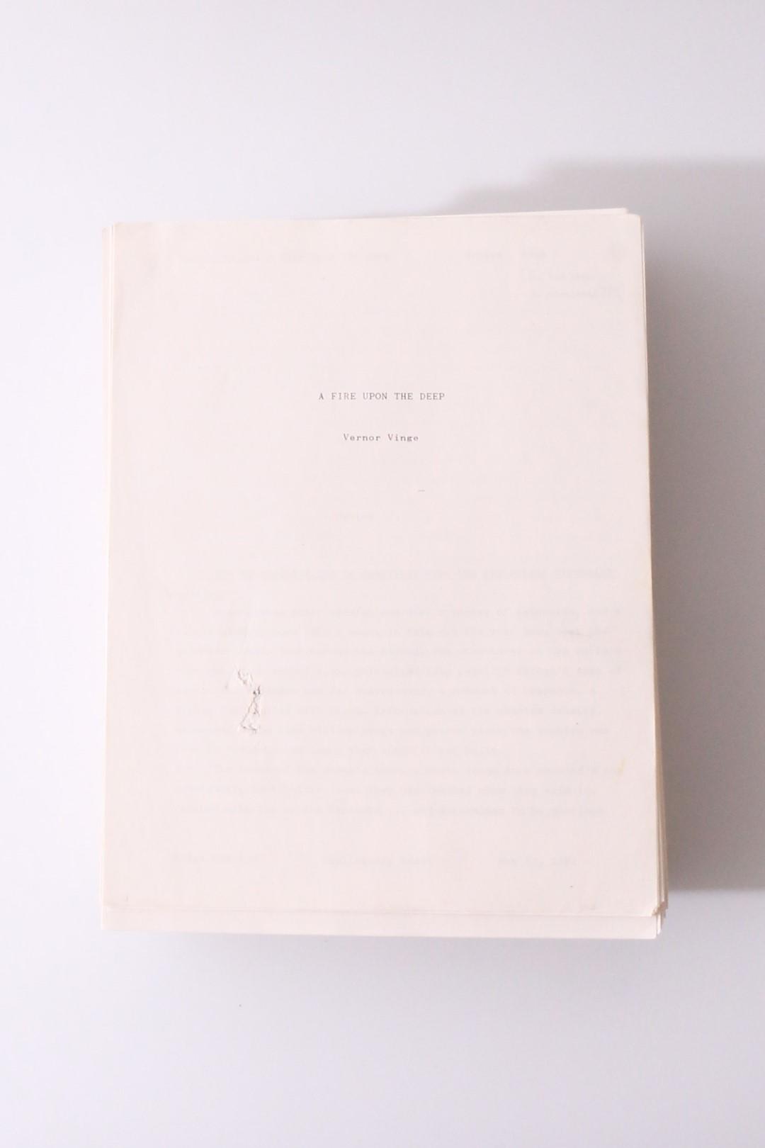 Vernor Vinge - A Fire Upon the Deep - A Manuscript - Tor, 1991, Manuscript.