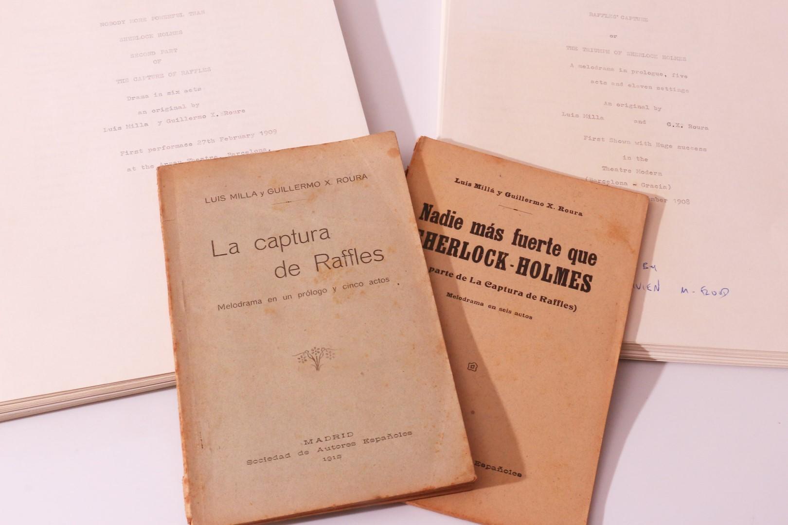 Luis Milla & Guillermo X. Roura [trans. Vivien M Flood.] - La Captura de Raffles [Shelockiana] - Socieded de Autores Espanoles, n.d. [book 1912-1913], Manuscript.