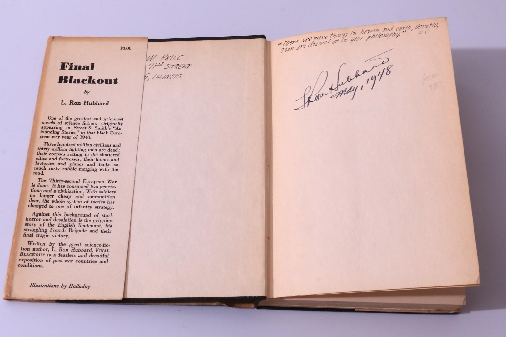 L. Ron Hubbard - Final Blackout - Hadley Publishing Co., 1948, Signed First Edition.