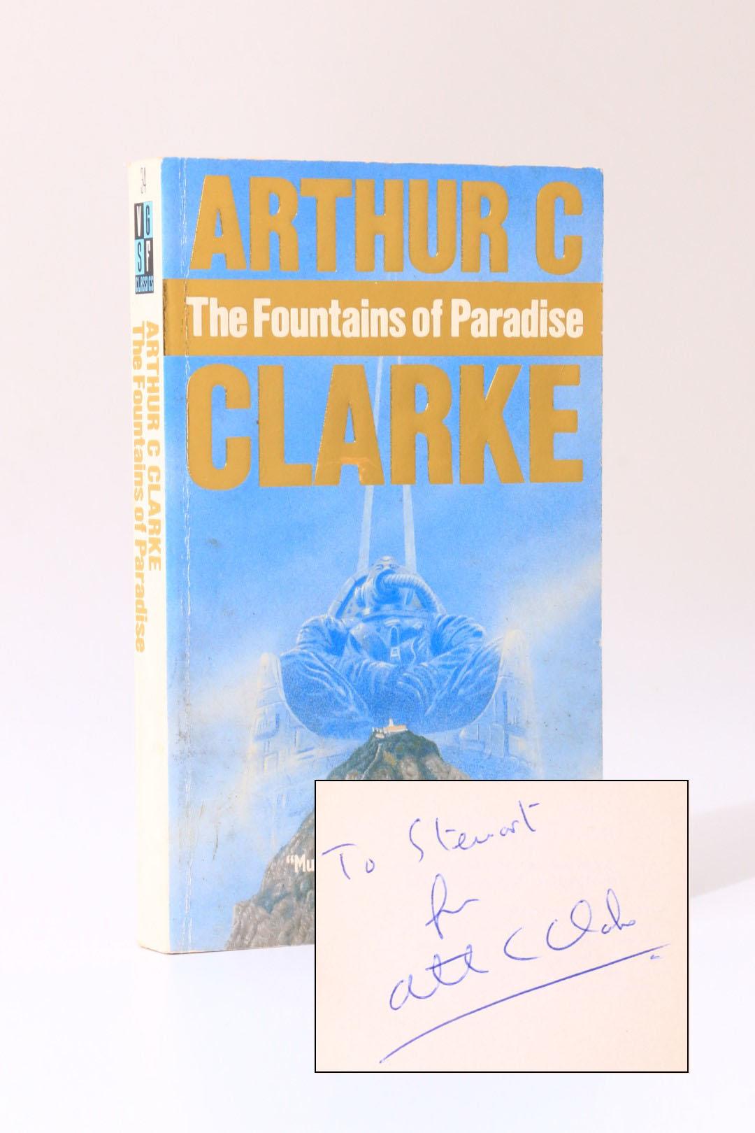 Arthur C. Clarke - The Fountains of Paradise - VGSF / Gollancz, 1989, Later Edition. Signed