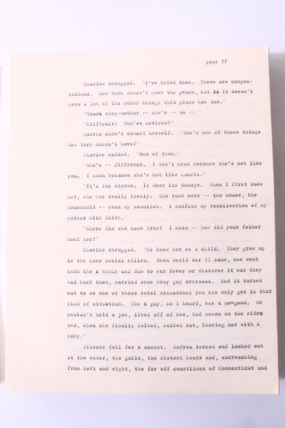 Hillary Waugh - Seaview Manor Typescript - No Publisher, 1976, Manuscript.