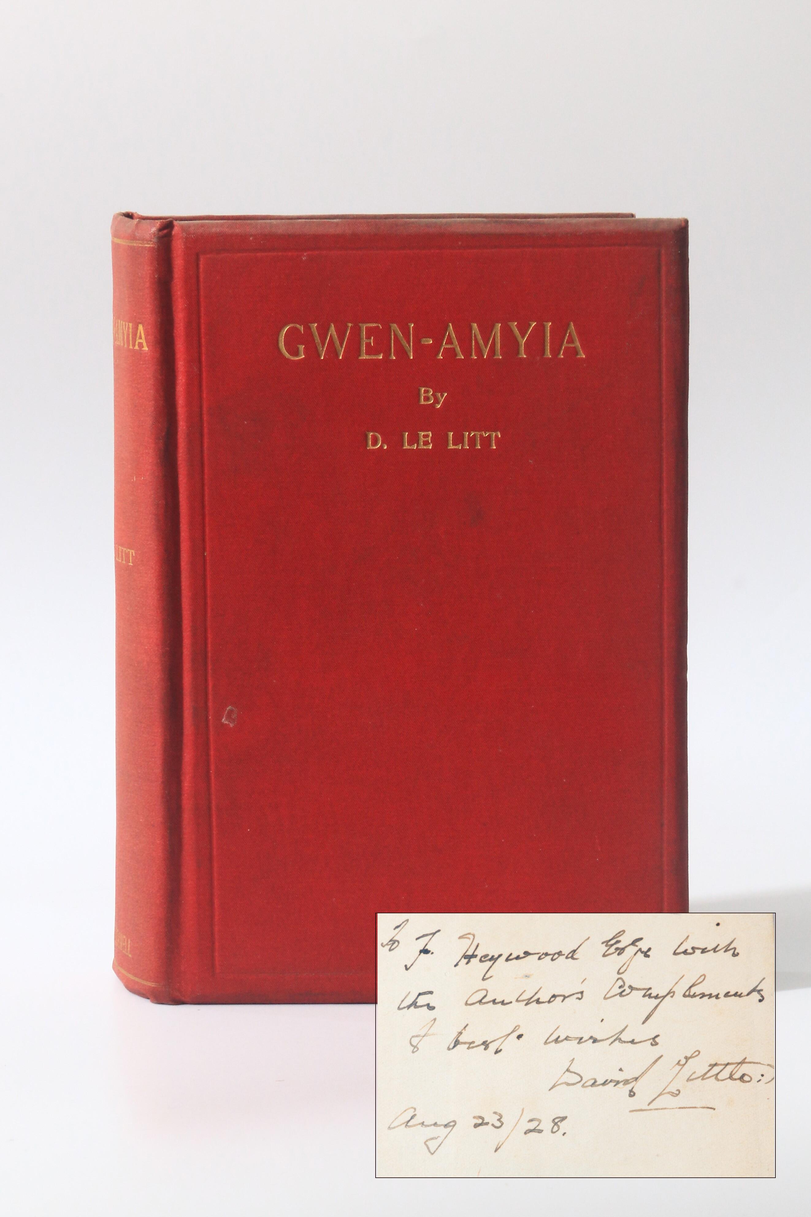 D. Le Litt [David Little] - Gwen-Amyia - Arthur H. Stockwell, nd [1925], First Edition.