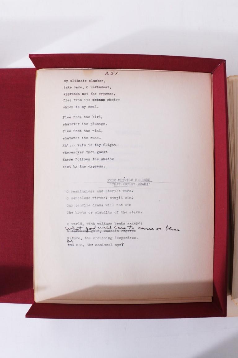 Clark Ashton Smith - Selected Poems - The Original Manuscript - Arkham House, c.1945-1949, Manuscript. Signed