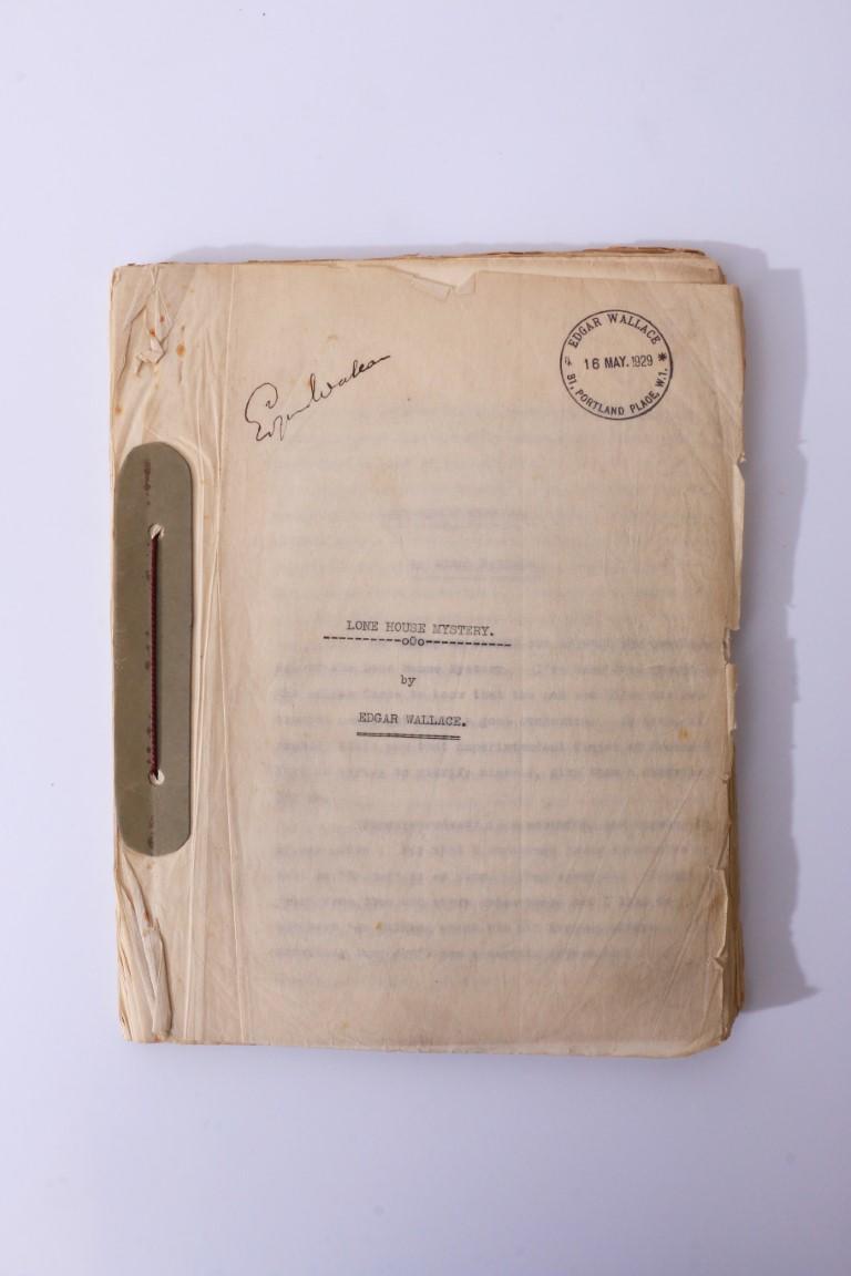 Edgar Wallace - Lone House Mystery - Original Typescript, 1929, .