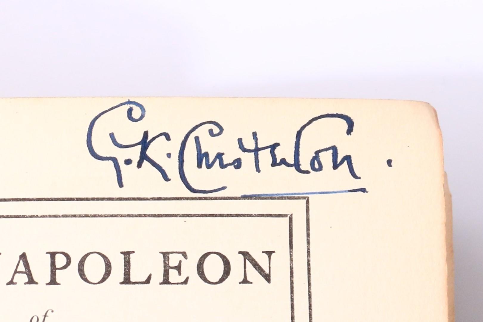 Gilbert K. Chesterton - The Napoleon of Notting Hill - John Lane, 1904, Signed First Edition.
